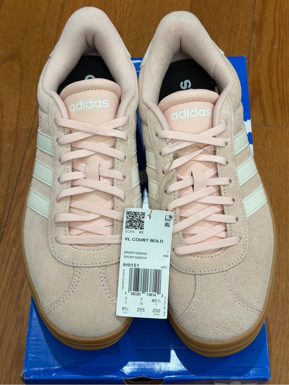 Adidas VL Court Bold Sneakers Pink NWT IH9151 Size 8.5 - Picture 4 of 5